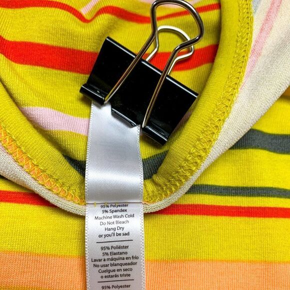 Lularoe Classic T Shirt Womens Small NEW Yellow Stripe Outdoor High Low Hem NWT - Picture 9 of 10